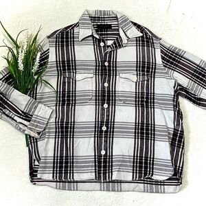 ALLSAINTS Oversized Purple Plaid Shirt Jacket/Shacket - Large